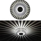 Close-up of the radiant blue light effect on the fixture