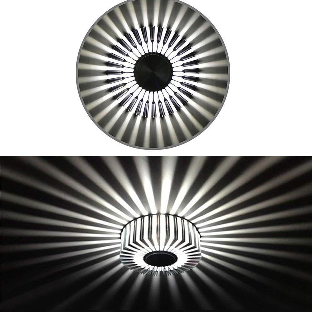 Close-up of the radiant blue light effect on the fixture