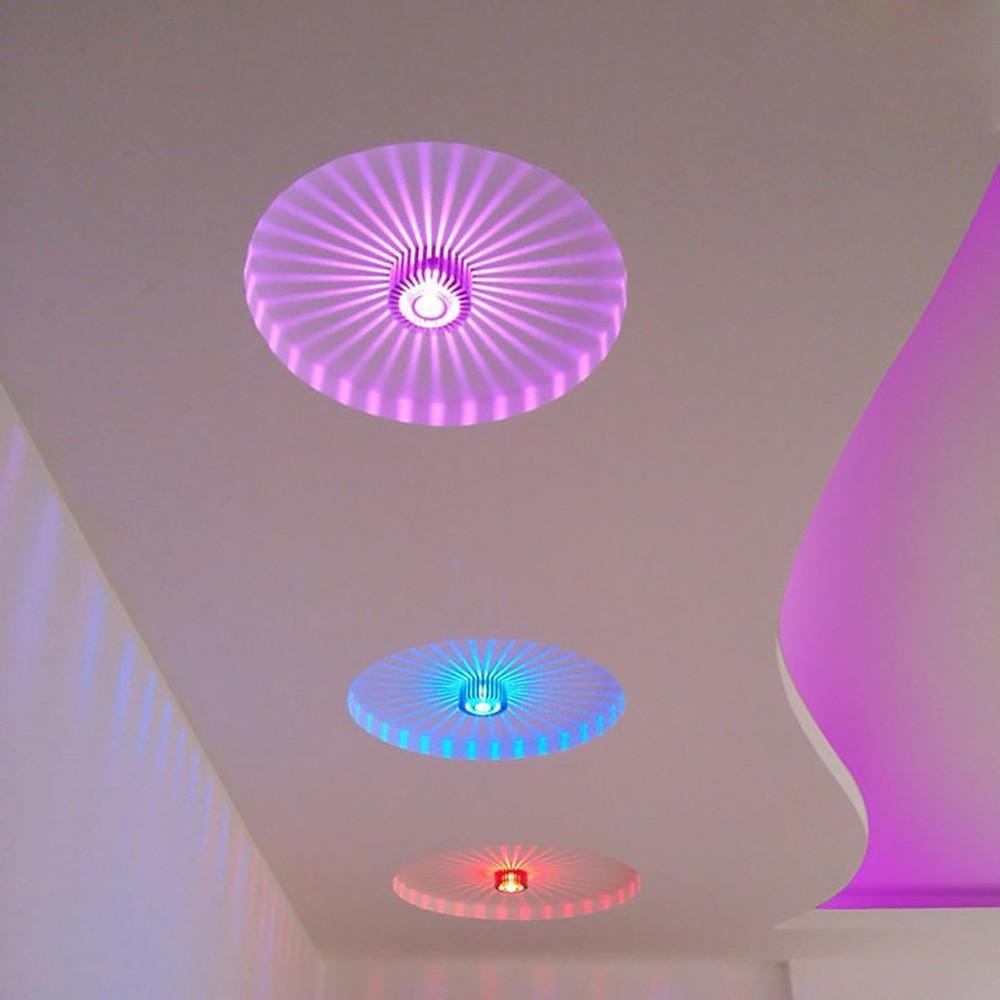 Sunburst Ceiling Light, Modern Metal Embedded LED Fixture for Living Room and Bedroom, Sculptural Design in White, Purple, or Blue