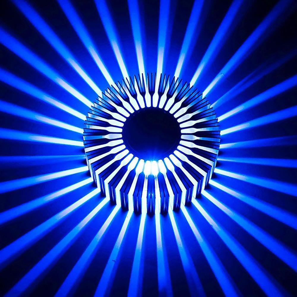 Sunburst Ceiling Light, Modern Metal Embedded LED Fixture for Living Room and Bedroom, Sculptural Design in White, Purple, or Blue
