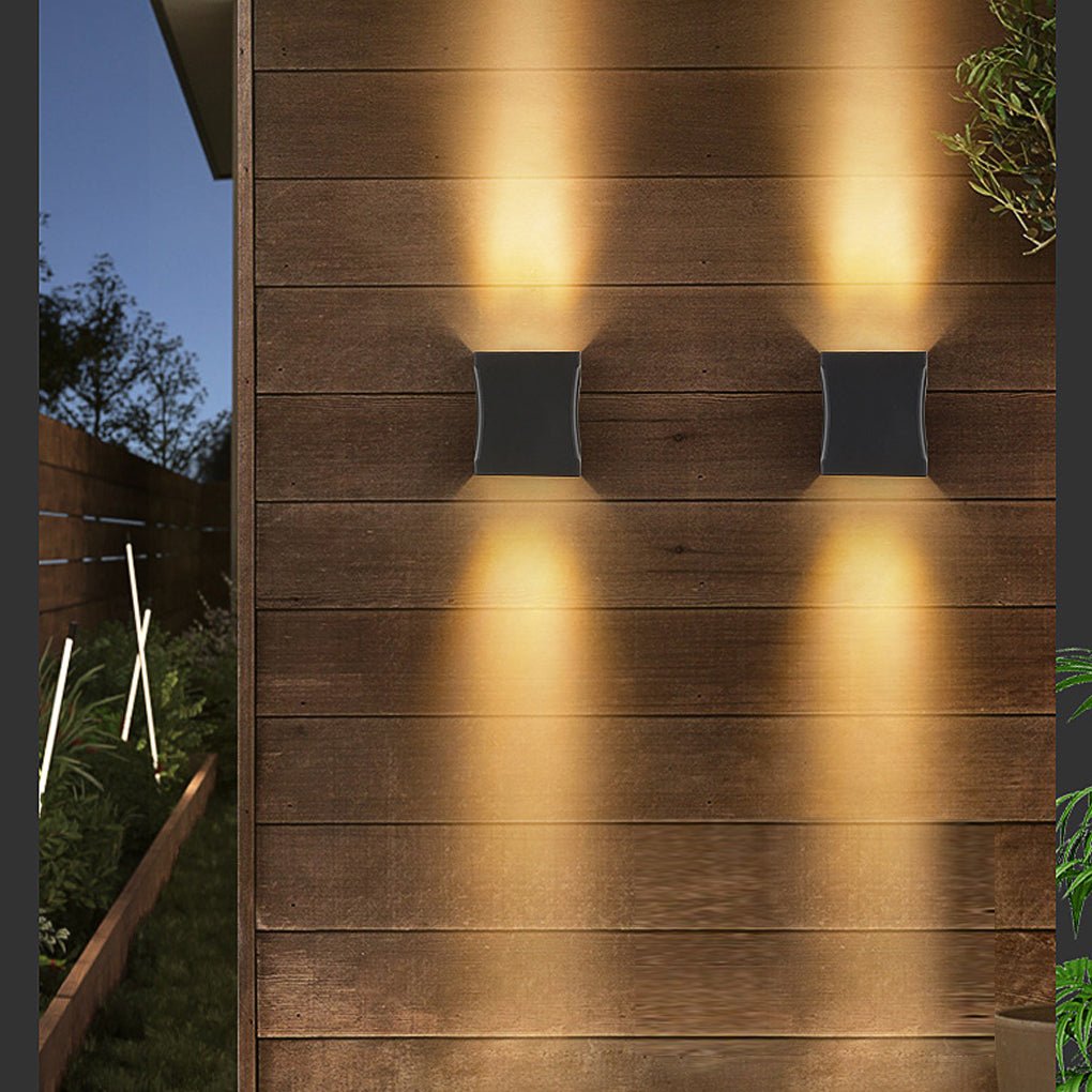 Black Outdoor Wall Light, Minimalist Die-Cast Aluminum Up and Down LED Sconce for Porch and Exterior Walls, Weather Resistant