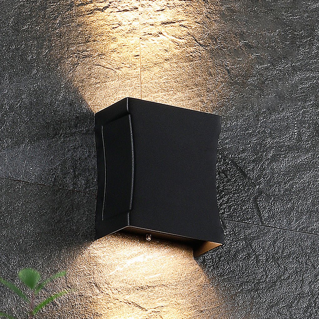 Black up and down LED wall sconce, third product view