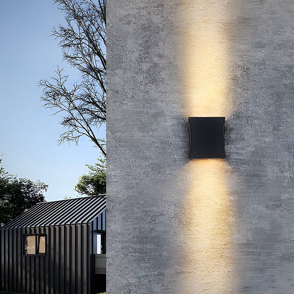 Black Outdoor Wall Light, Minimalist Die-Cast Aluminum Up and Down LED Sconce for Porch and Exterior Walls, Weather Resistant