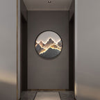 Mountain wall light installed along a corridor wall