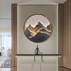 Mountain wall light used as an accent in a hallway