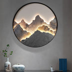 Close view of the round mountain wall light panel
