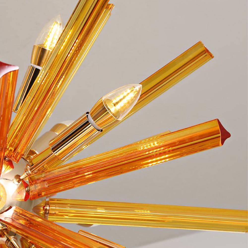 Metal nine-light starburst island pendant, sixth product view