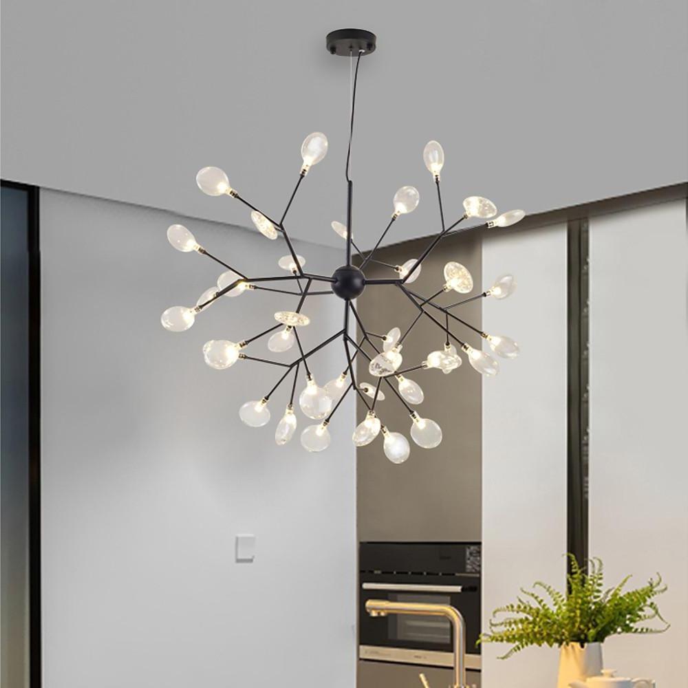 Metal 36-light LED cluster sputnik chandelier, second view