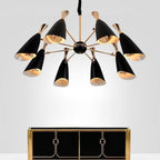 Electroplated metal eight-light Nordic chandelier, second view