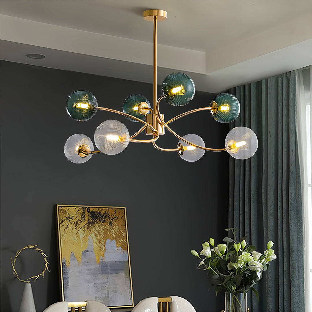 Multi-branch ceiling light in a gold finish