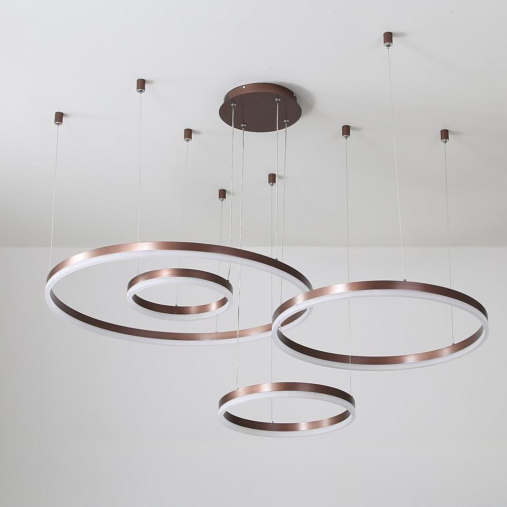 Large aluminium LED circle ring chandelier, fifth product view