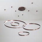 Large aluminium LED circle ring chandelier, fifth product view