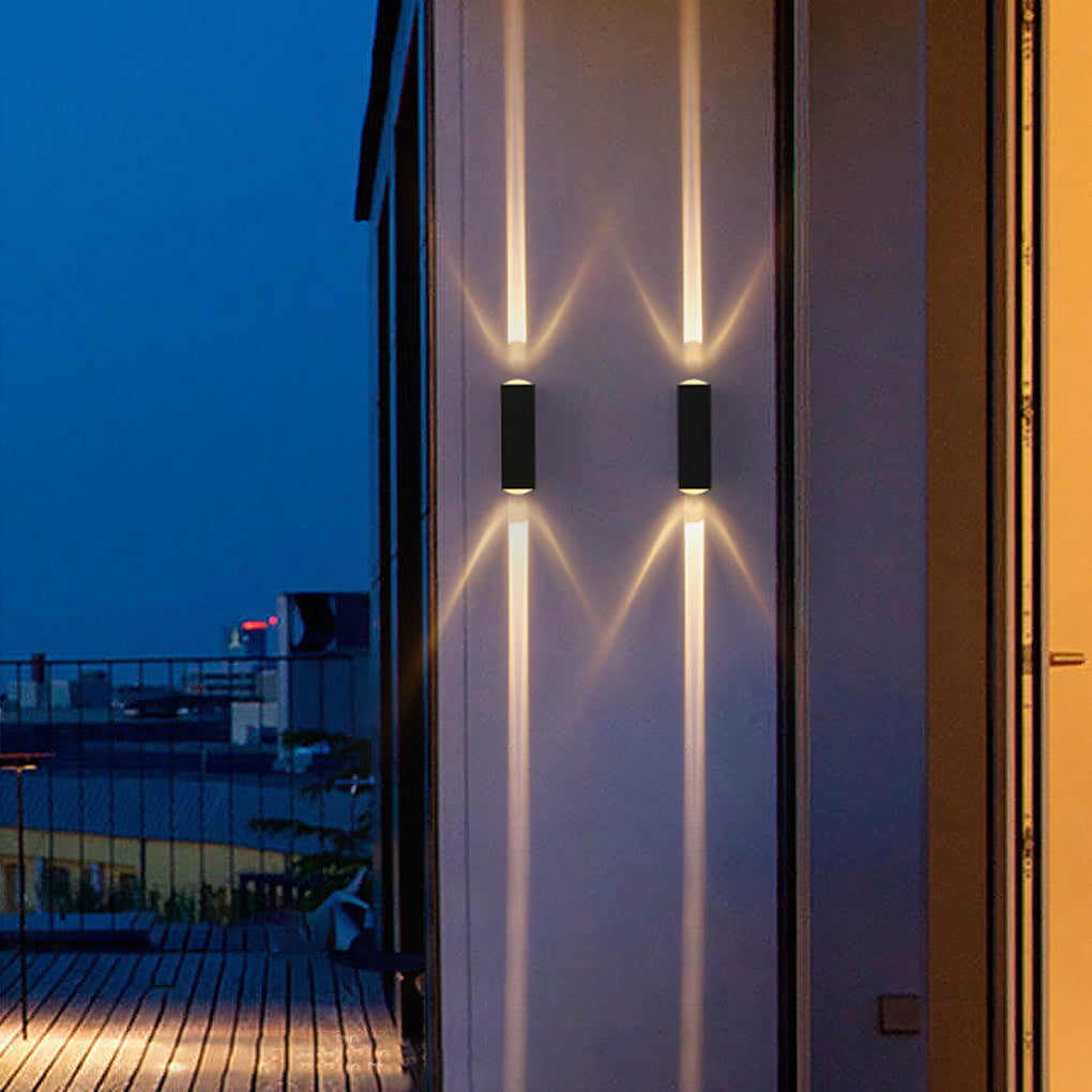 Narrow Beam Wall Sconce, Matte Die-Cast Aluminum Up-Down Outdoor Light for Facades and Entryways, Dual-Beam Hourglass Effect