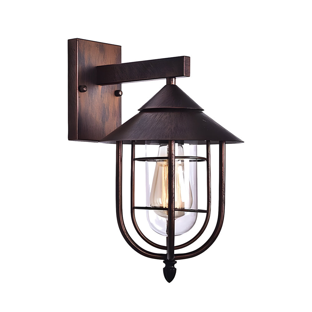 Nautical Wall Sconce, Cast Iron and Clear Glass Outdoor Lantern Light for Entryways and Gardens, Optional Motion Sensor E27 Fitting
