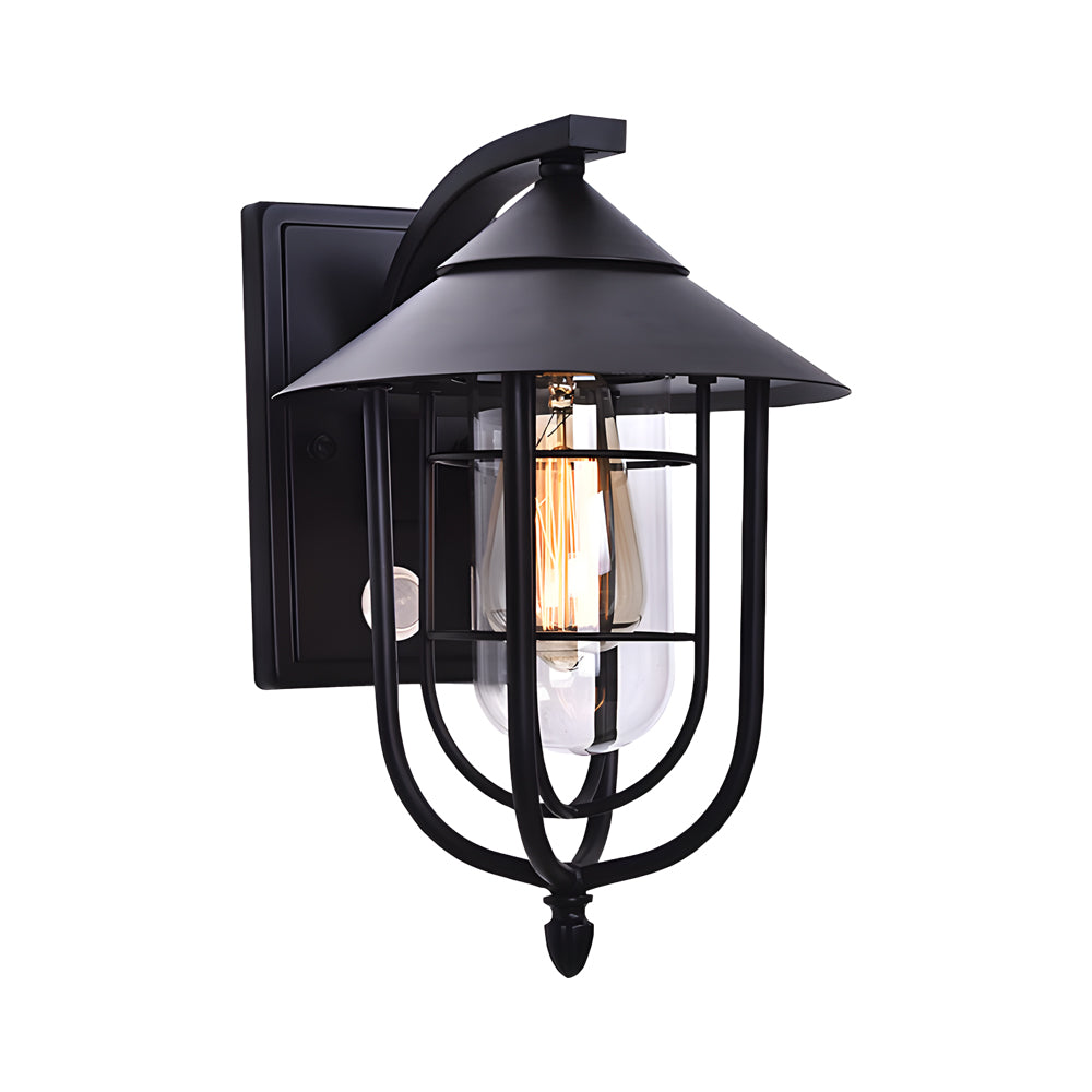 Nautical Wall Sconce, Cast Iron and Clear Glass Outdoor Lantern Light for Entryways and Gardens, Optional Motion Sensor E27 Fitting