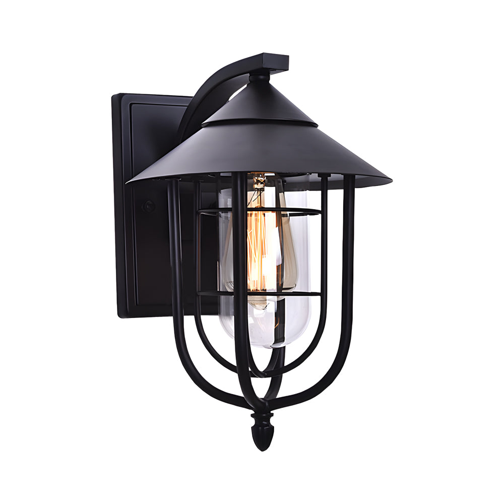 Nautical Wall Sconce, Cast Iron and Clear Glass Outdoor Lantern Light for Entryways and Gardens, Optional Motion Sensor E27 Fitting