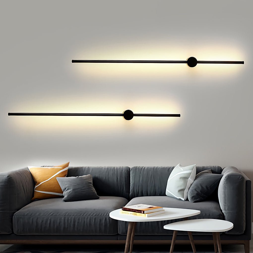 Ultra-Thin Linear LED Wall Light, Nordic Aluminum Sconce in Black or Gold for Bedrooms and Hallways, Five Lengths