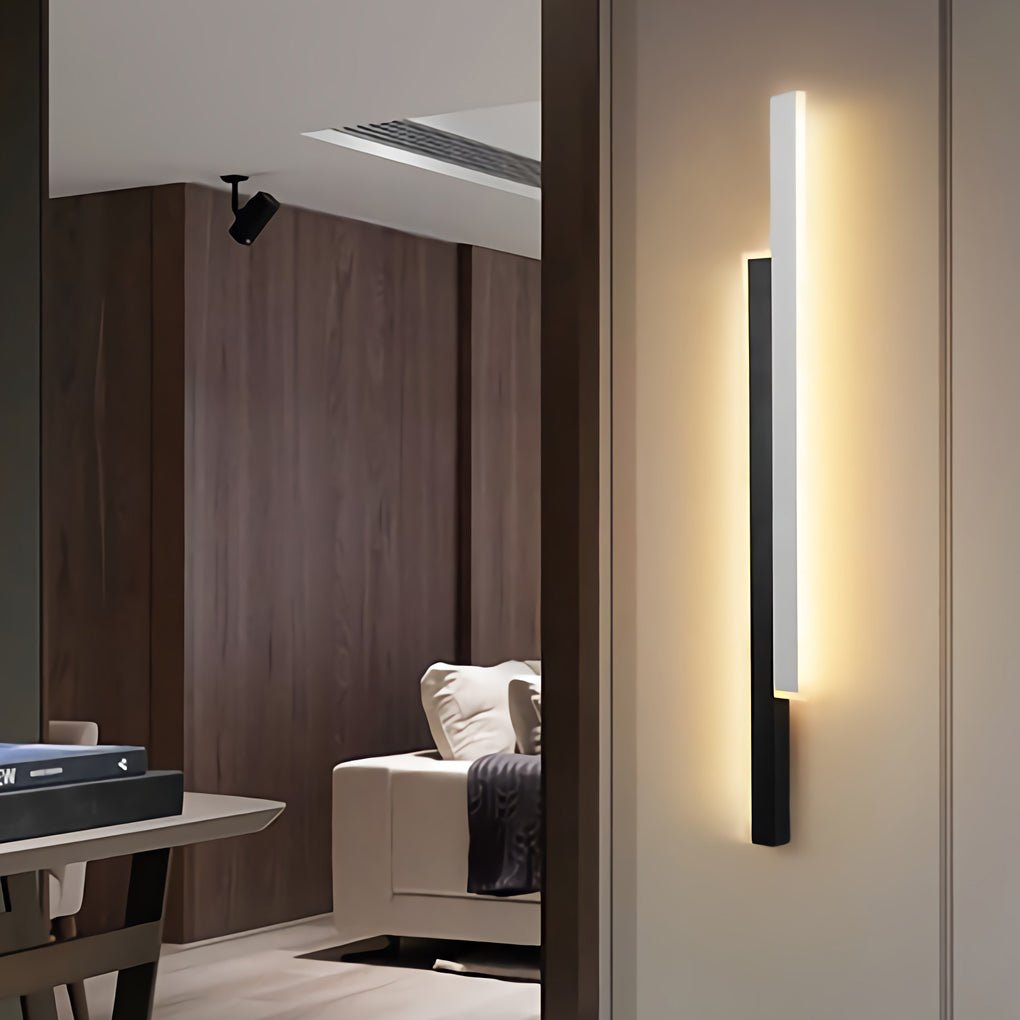 Vertical LED Wall Light, Nordic Minimalist Dual-Strip Acrylic Wall Sconce for Living Room and Hallway, Five Lengths and Dimming Options