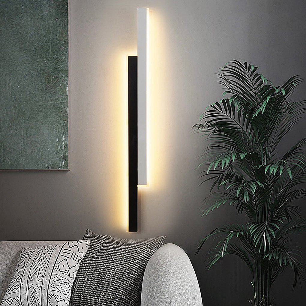 Vertical LED Wall Light, Nordic Minimalist Dual-Strip Acrylic Wall Sconce for Living Room and Hallway, Five Lengths and Dimming Options