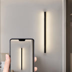 Black aluminum linear LED wall sconce, fifth product view