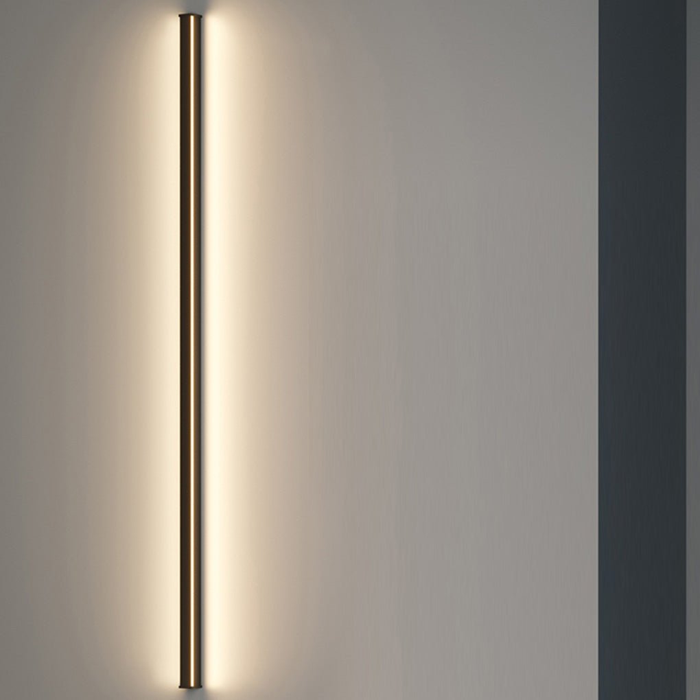 Modern Linear Wall Sconce, Black Aluminum LED Ambient Light Bar for Hallways and Living Rooms, Dimmable High-CRI Glow