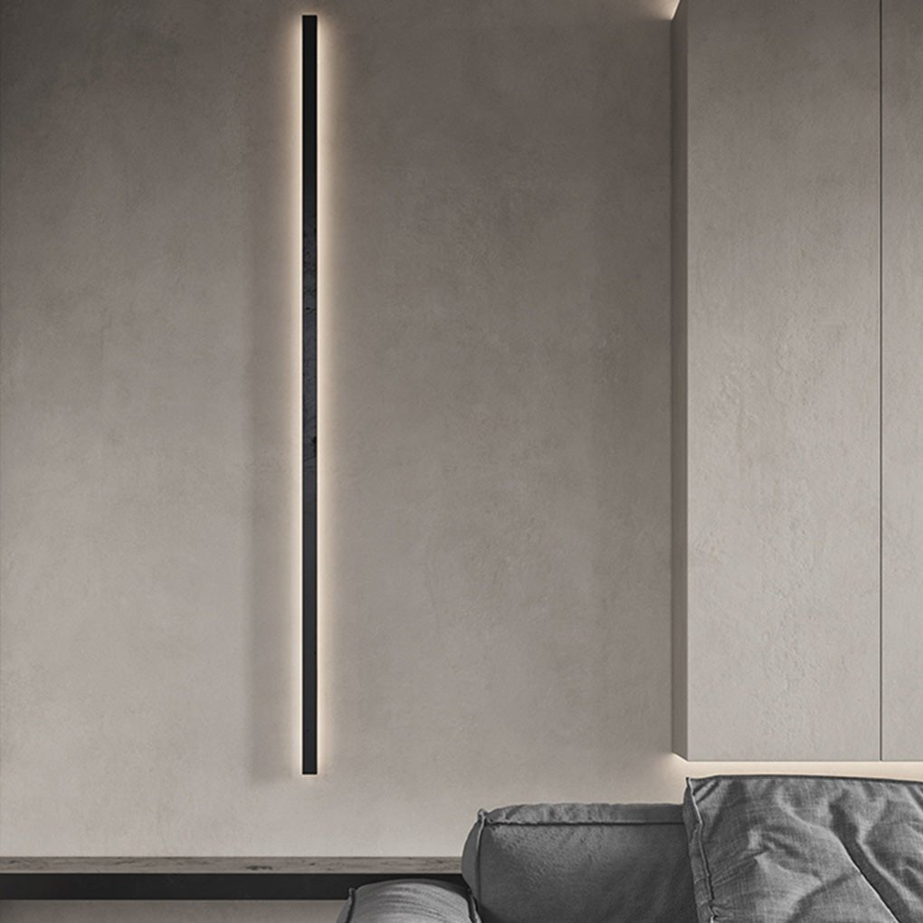 Modern Linear Wall Sconce, Black Aluminum LED Ambient Light Bar for Hallways and Living Rooms, Dimmable High-CRI Glow