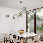 Metal and glass globe sputnik chandelier, seventh product view