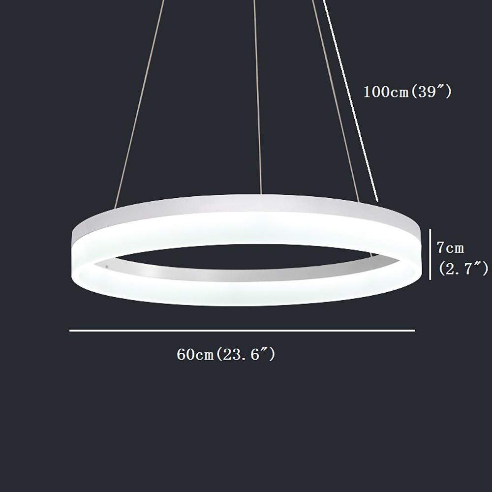 Ring pendant light, further view of the lit band