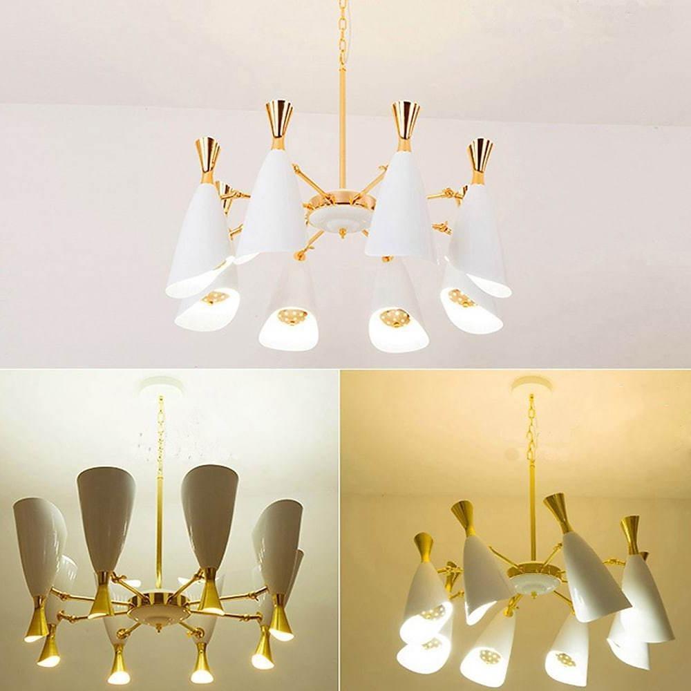 Electroplated metal eight-light Nordic chandelier, sixth view