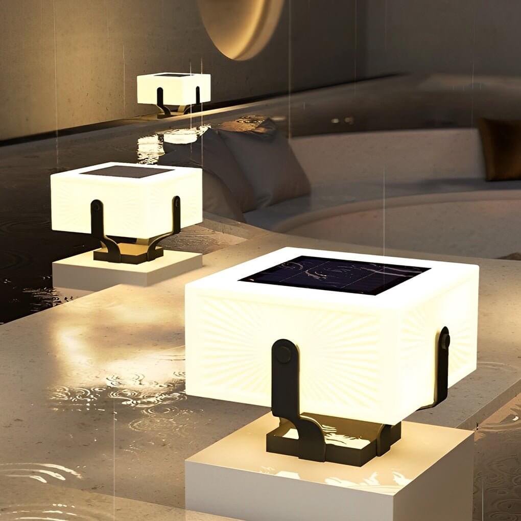 Square Brick Pillar Light, Modern Stainless Steel Waterproof LED Post Cap Lamp for Gate Columns, Solar or Hardwired