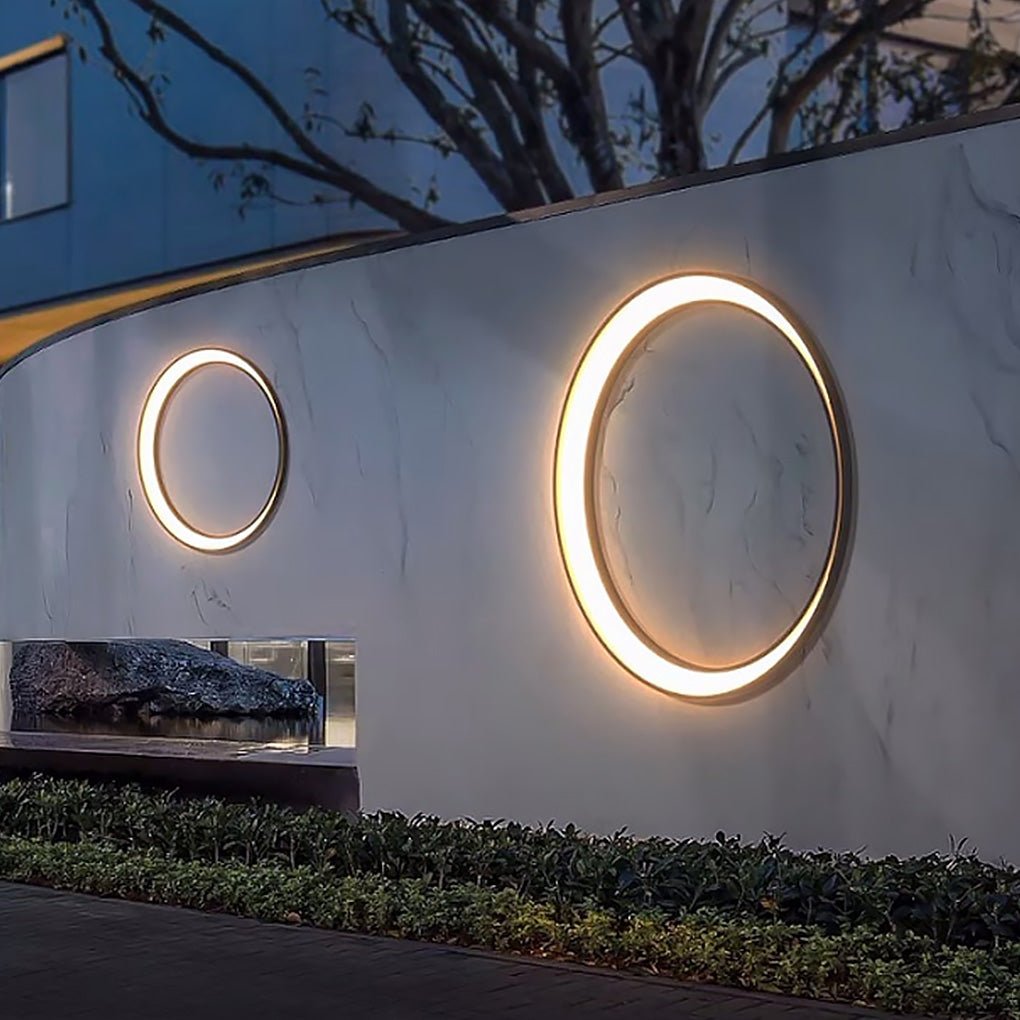 Moon Wall Light, Round Stainless Steel Waterproof LED Outdoor Fixture for Facade and Courtyard Walls, IP65 in Three Diameters