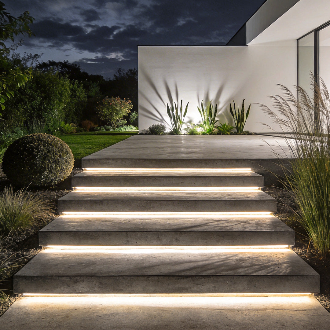Outdoor LED Strip Light, Flexible Waterproof Embedded Lighting for Stair Treads and Pathways, Bendable in 10 to 33 Foot Lengths