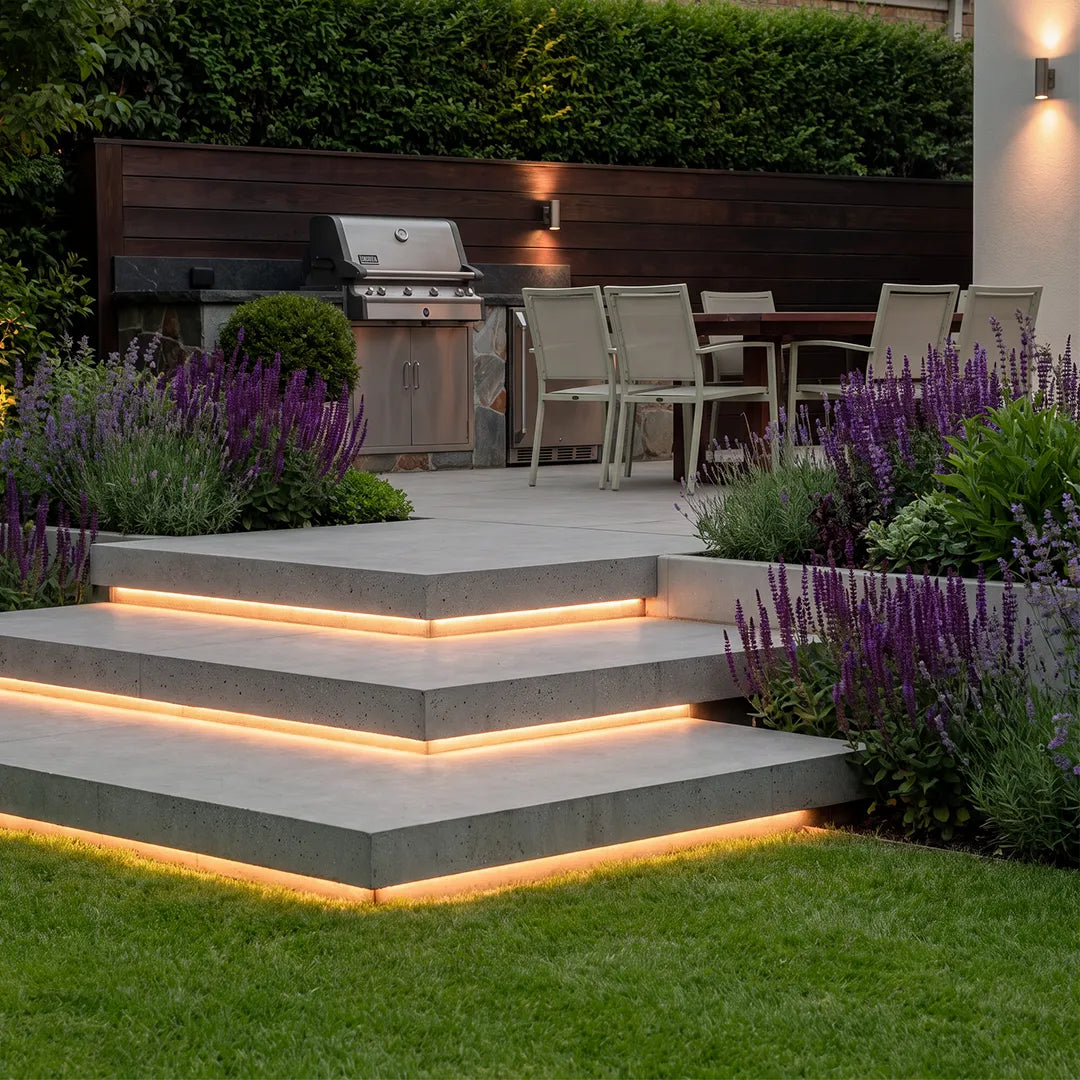 Outdoor LED Strip Light, Flexible Waterproof Embedded Lighting for Stair Treads and Pathways, Bendable in 10 to 33 Foot Lengths