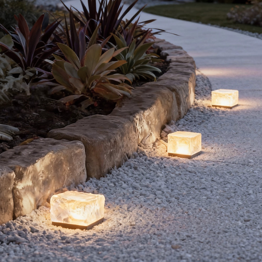 Solar Ice Cube Lights, Crystal-Look Outdoor Step and Path Lights for Decks, Gardens and Pool Surrounds, Sets of 4 to 30