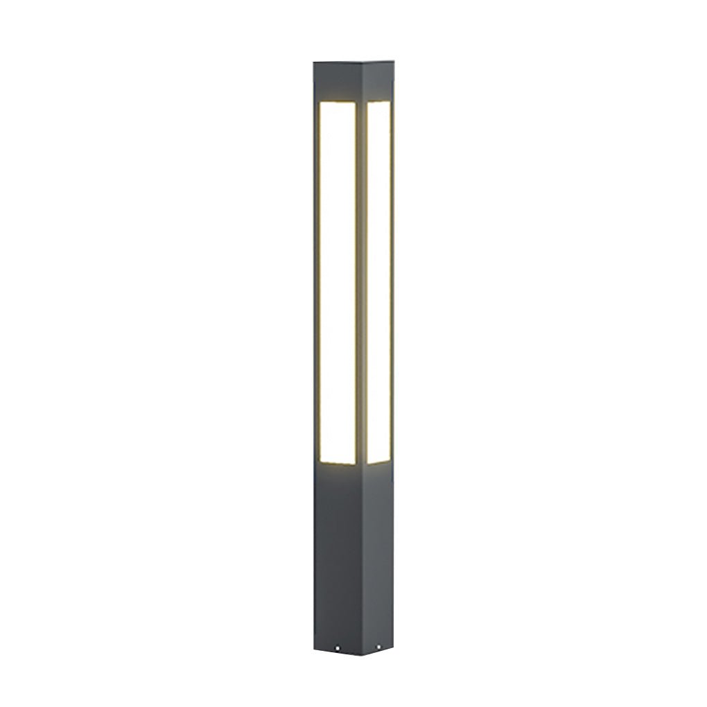 Garden Bollard Light, Waterproof Aluminum LED Path Fixture for Driveway and Walkway, Solar or Hardwired in Six Heights