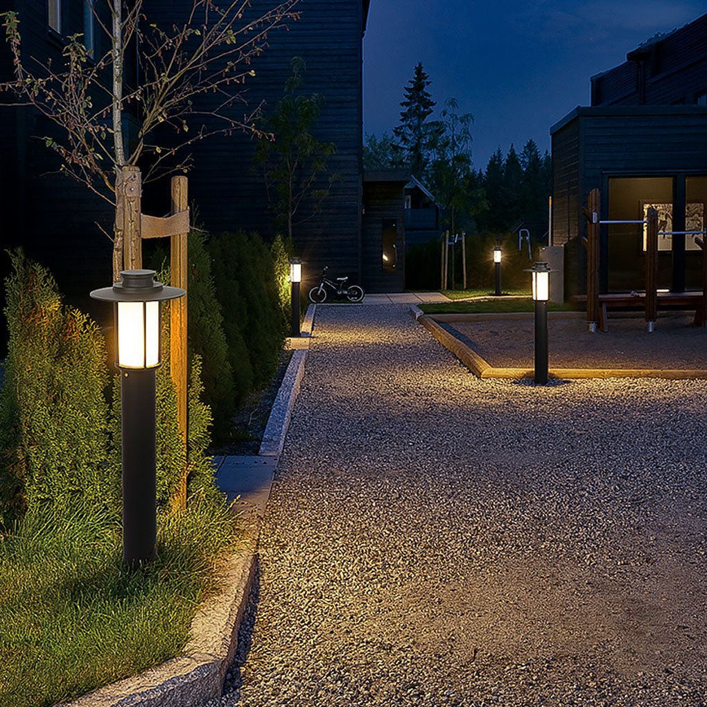 Minimalist metal LED landscape bollard light, fifth product view