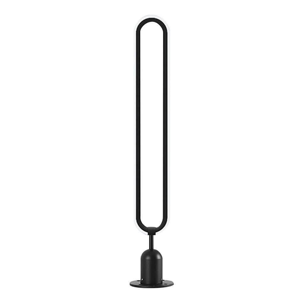 Oval Ring Solar Light, Sleek Black Aluminum LED Landscape Lamp for Gardens and Courtyards, Ground Insert or Base Mounting