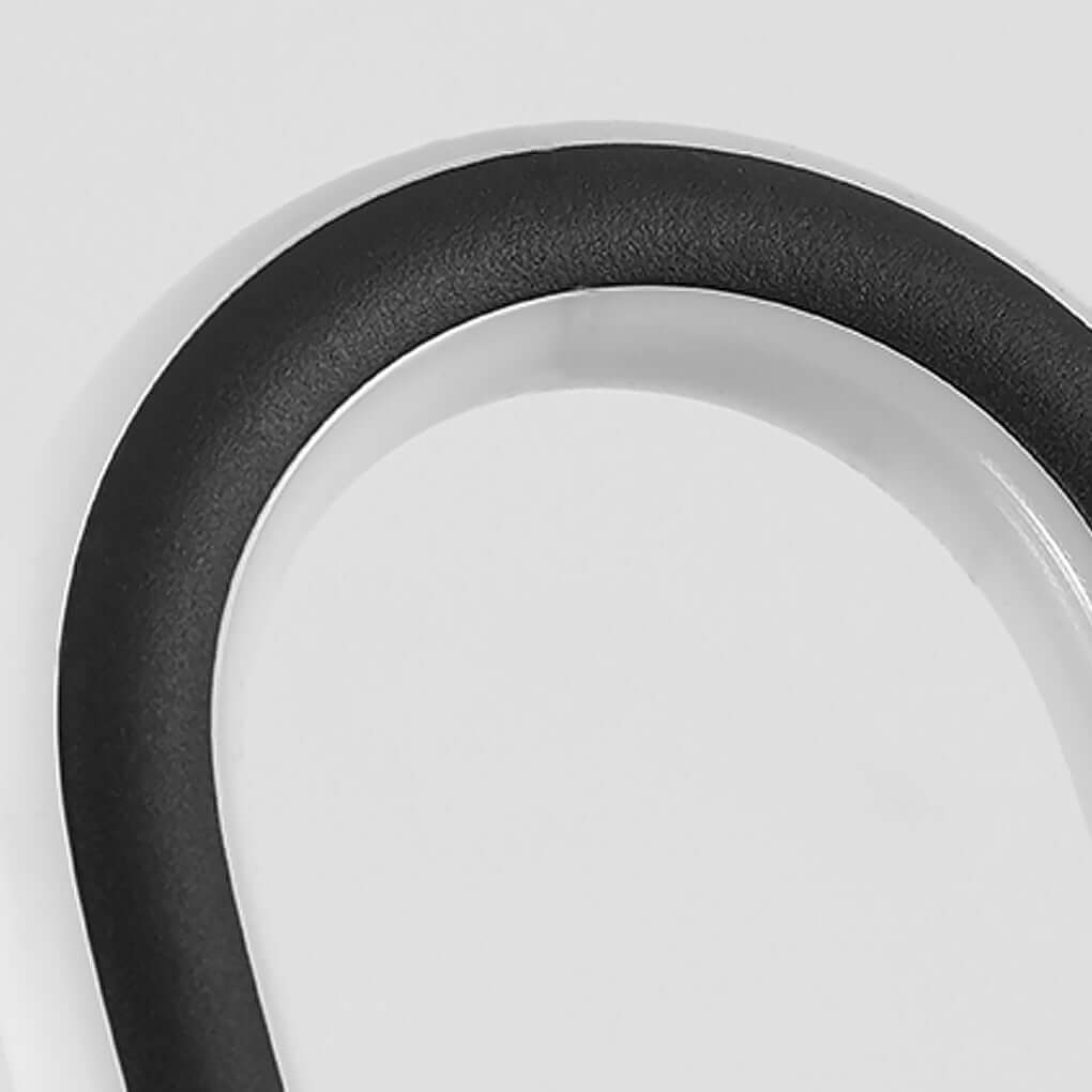 Oval Ring Solar Light, Sleek Black Aluminum LED Landscape Lamp for Gardens and Courtyards, Ground Insert or Base Mounting