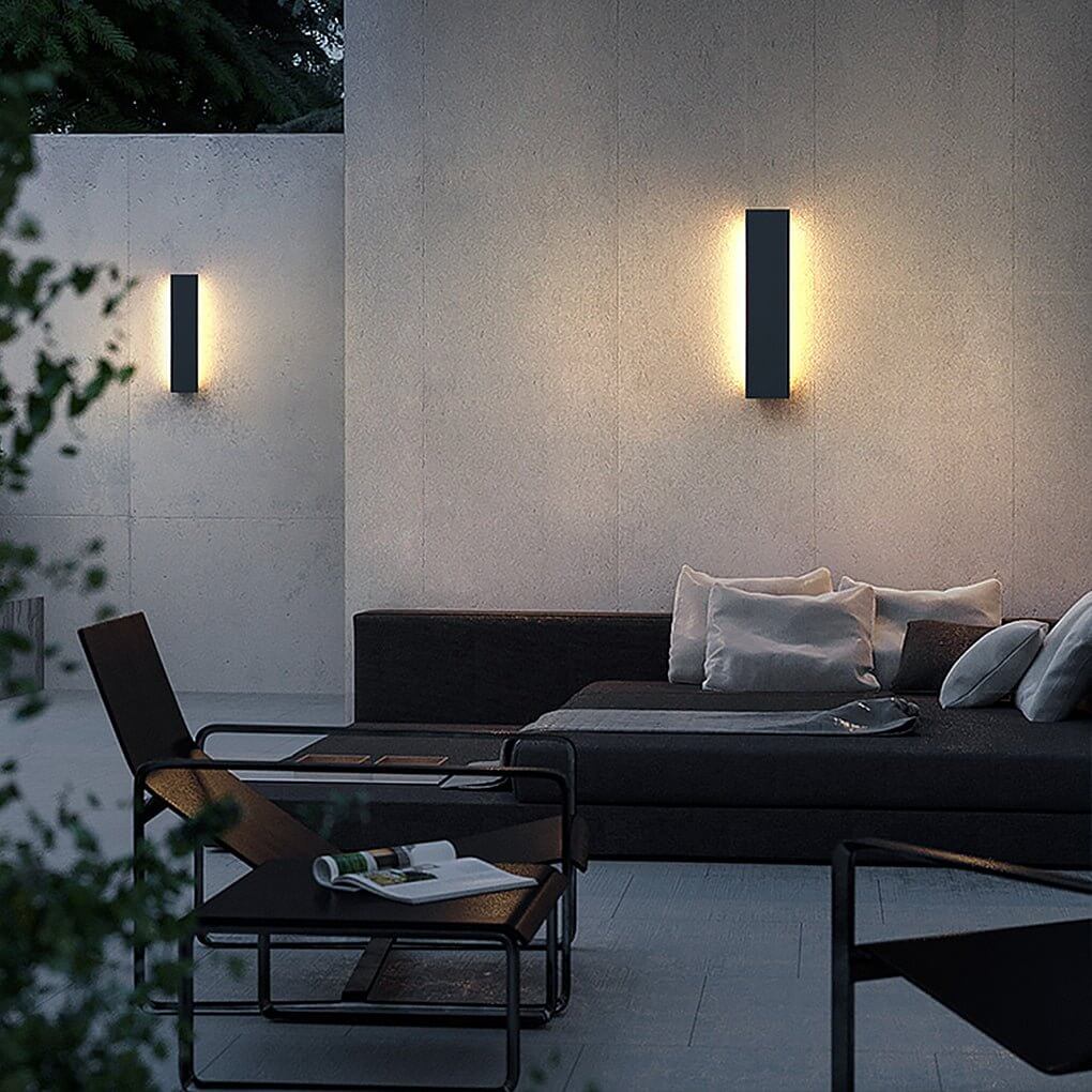 Linear Outdoor Wall Light, Stainless Steel Waterproof LED Strip Lamp for Modern Facades and Entrances, Three Heights
