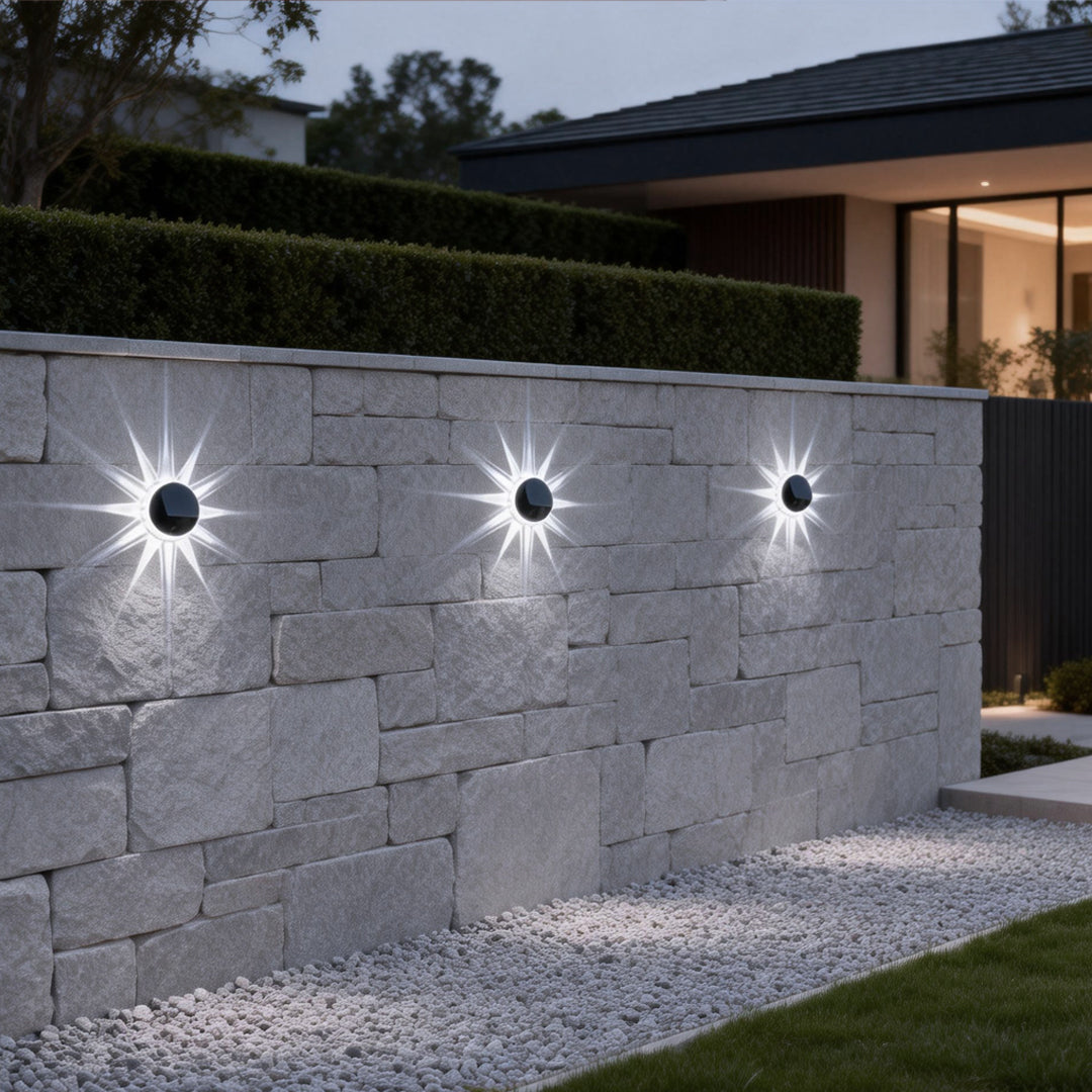 Solar Patio Wall Light, Petal-Design LED Outdoor Sconce for Decks and Fences, Remote-Controlled Modes with RGB Option