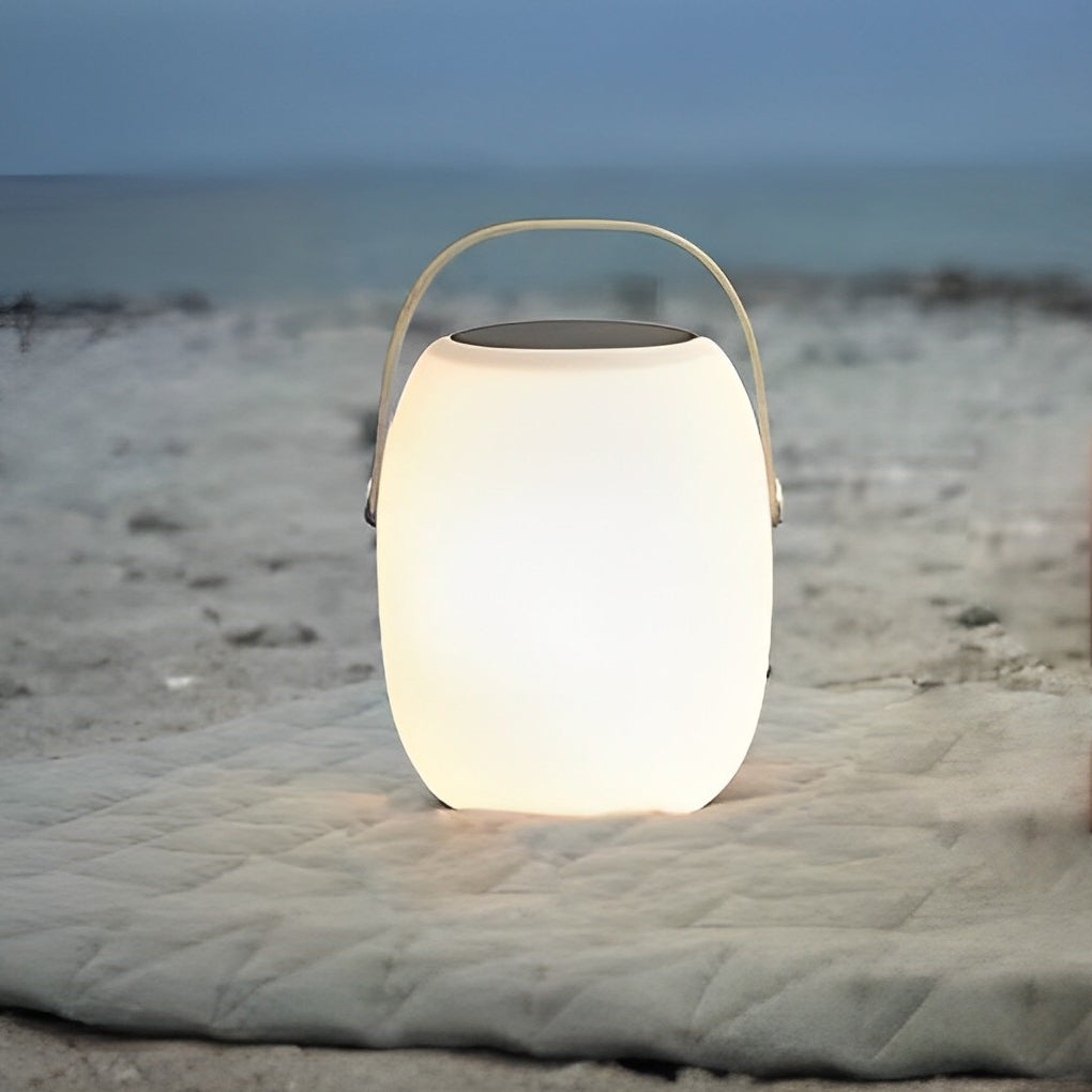 Outdoor Solar Lantern, Portable Wood-Grain LED Floor Lamp for Patios and Garden Paths, IP65 Waterproof with 6-8 Hour Runtime