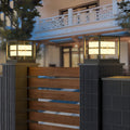 Brick Pillar Light, Square Stainless Steel Waterproof LED Post Cap Lamp for Gate and Fence Columns, Solar or Hardwired in Two Widths