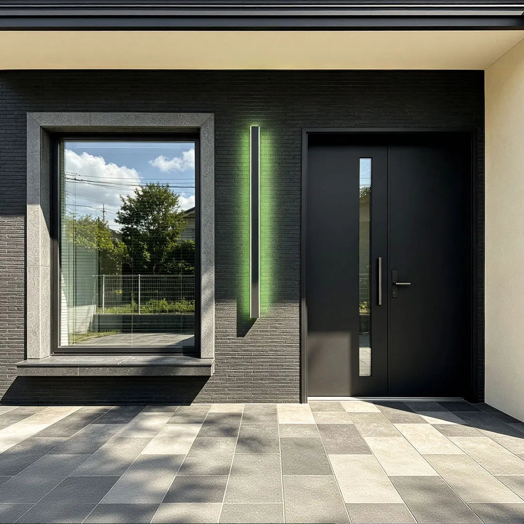 Linear LED Outdoor Wall Light, Black Minimalist Strip Sconce for Porch and Facade, Seven Lengths from 24 to 94 Inches