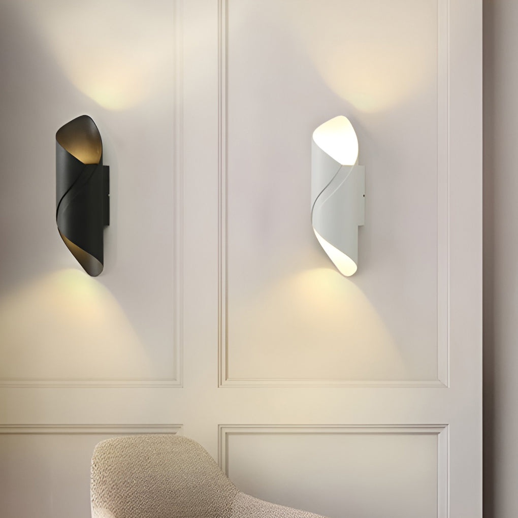 Up Down Wall Light, Aluminum and Glass LED Cylinder Sconce for Porches and Living Spaces, IP65 in Four Finishes with Gold Accents