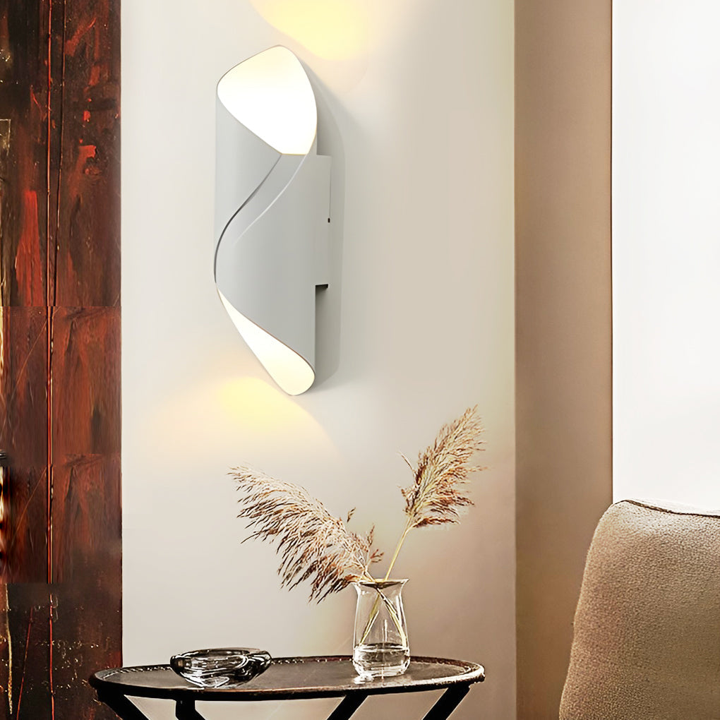 Up Down Wall Light, Aluminum and Glass LED Cylinder Sconce for Porches and Living Spaces, IP65 in Four Finishes with Gold Accents