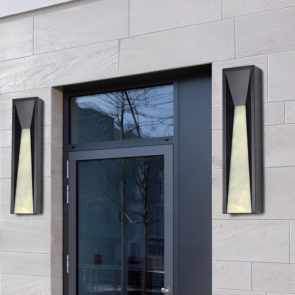 Rectangular Outdoor Wall Light, Modern Stainless Steel LED Sconce for Facade and Entrance Walls, 20W Warm White in Three Sizes