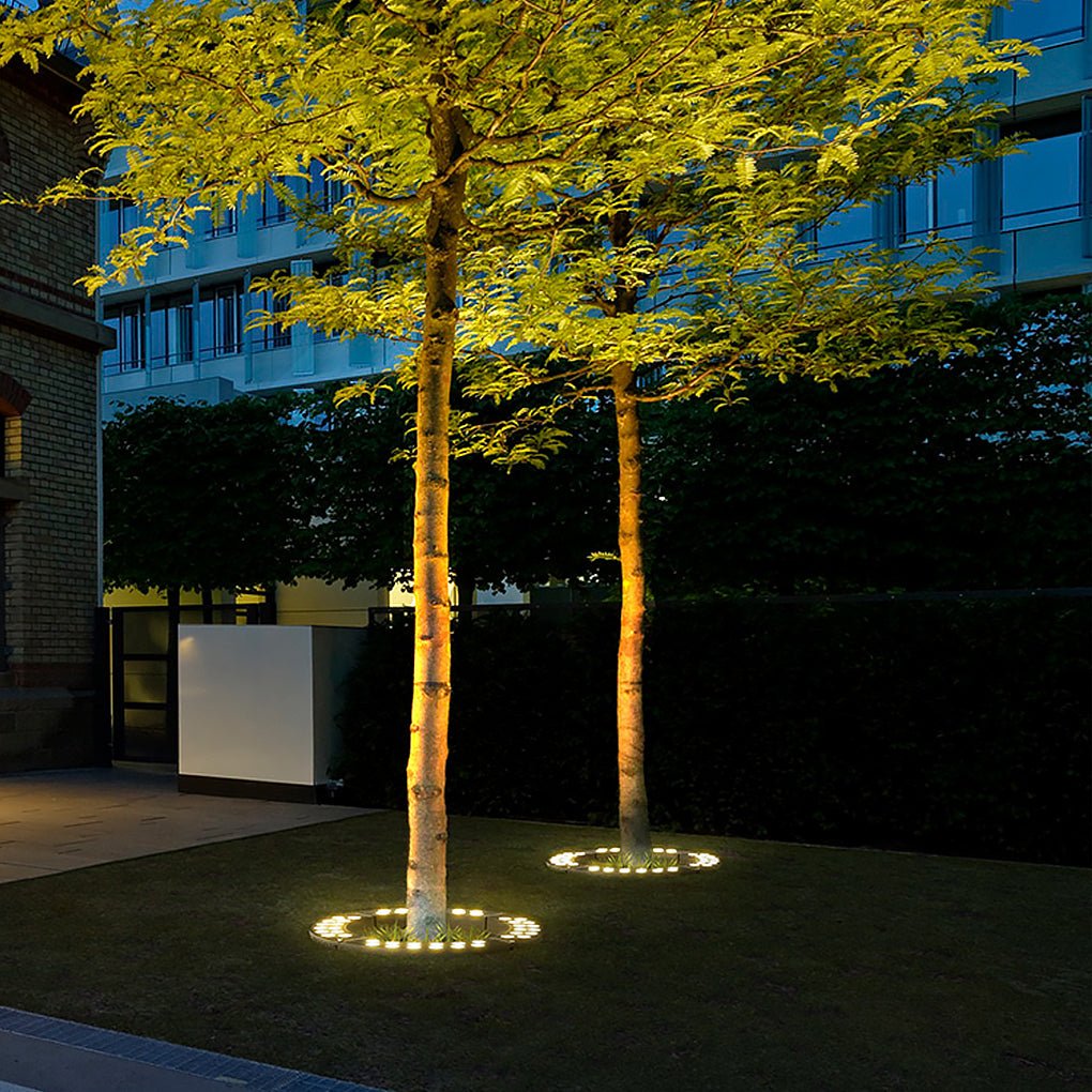 Tree Ring Light, Die-Cast Aluminum Waterproof LED Uplight for Garden Trees and Landscape Beds, 12W 3000K Directional Beam