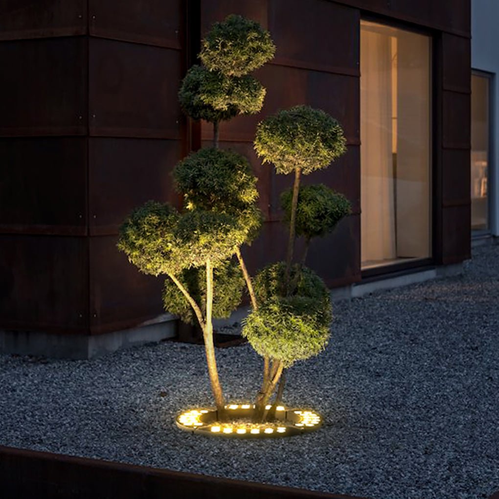Tree Ring Light, Die-Cast Aluminum Waterproof LED Uplight for Garden Trees and Landscape Beds, 12W 3000K Directional Beam