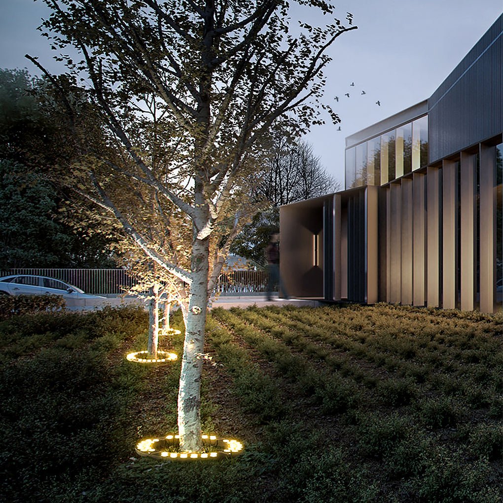 Tree Ring Light, Die-Cast Aluminum Waterproof LED Uplight for Garden Trees and Landscape Beds, 12W 3000K Directional Beam