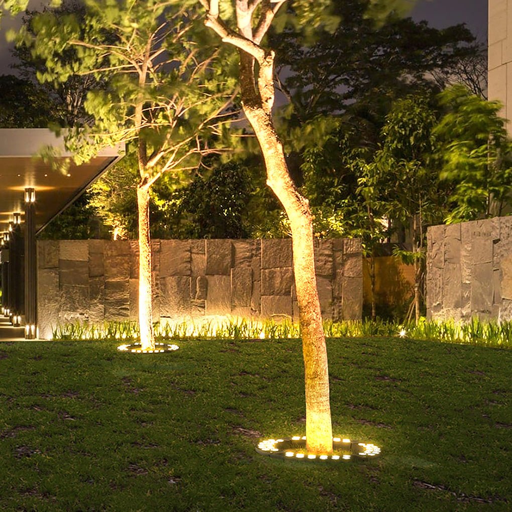 Tree Ring Light, Die-Cast Aluminum Waterproof LED Uplight for Garden Trees and Landscape Beds, 12W 3000K Directional Beam